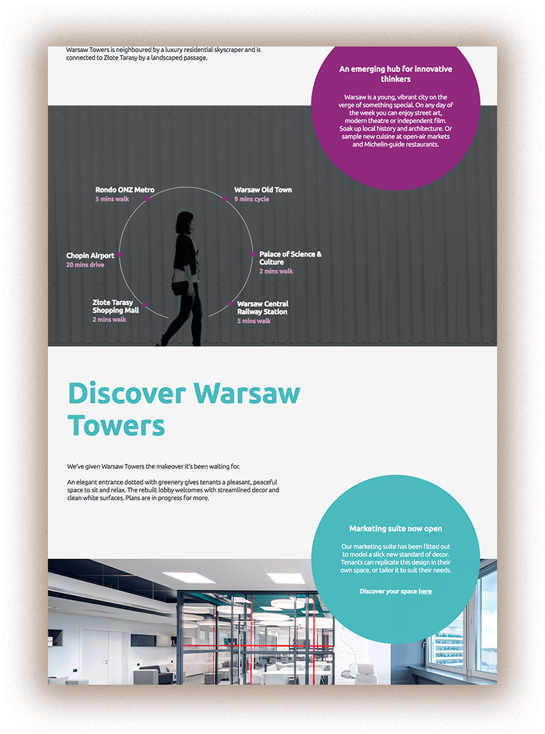 Typo3 Onepager Website Warsaw Towers njudev desktop